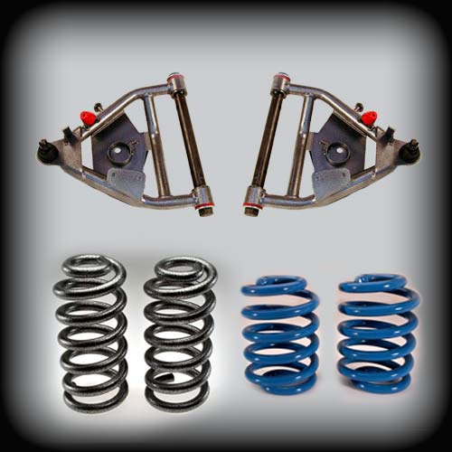 1963-1972 C10 with Coil Spring Rear & Drum Brakes 5 inch Front / 5 inch Rear Lowering Kit (Shocks Included)