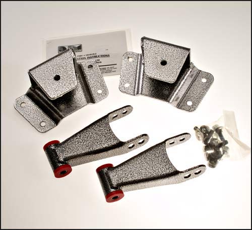 1973–1991 C20/C30 (8 LUG) 4 inch Rear Lowering Leaf Spring Hanger and Shackle Kit