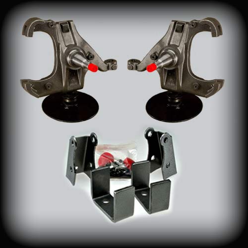 1973-1987 C10 3 inch Front / 5 inch Rear Complete Lowering Kit (Spindle with 1" rotor) (Shocks Included)