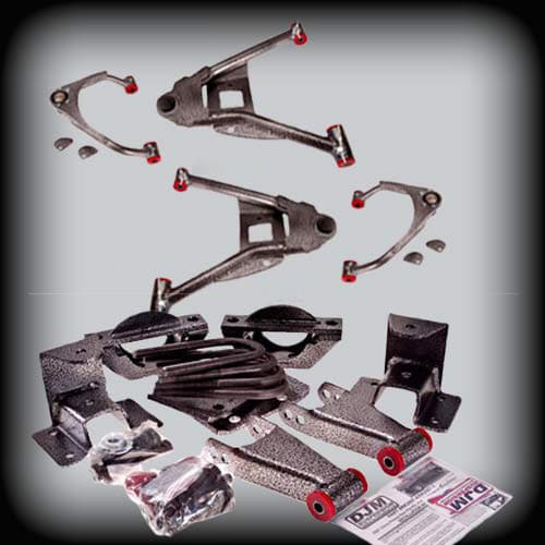 2007-2015 Chevy Silverado 3 inch Front / 4 inch Rear Complete Lowering Kit (Cast Iron Steering Knuckle) (Shocks Included)